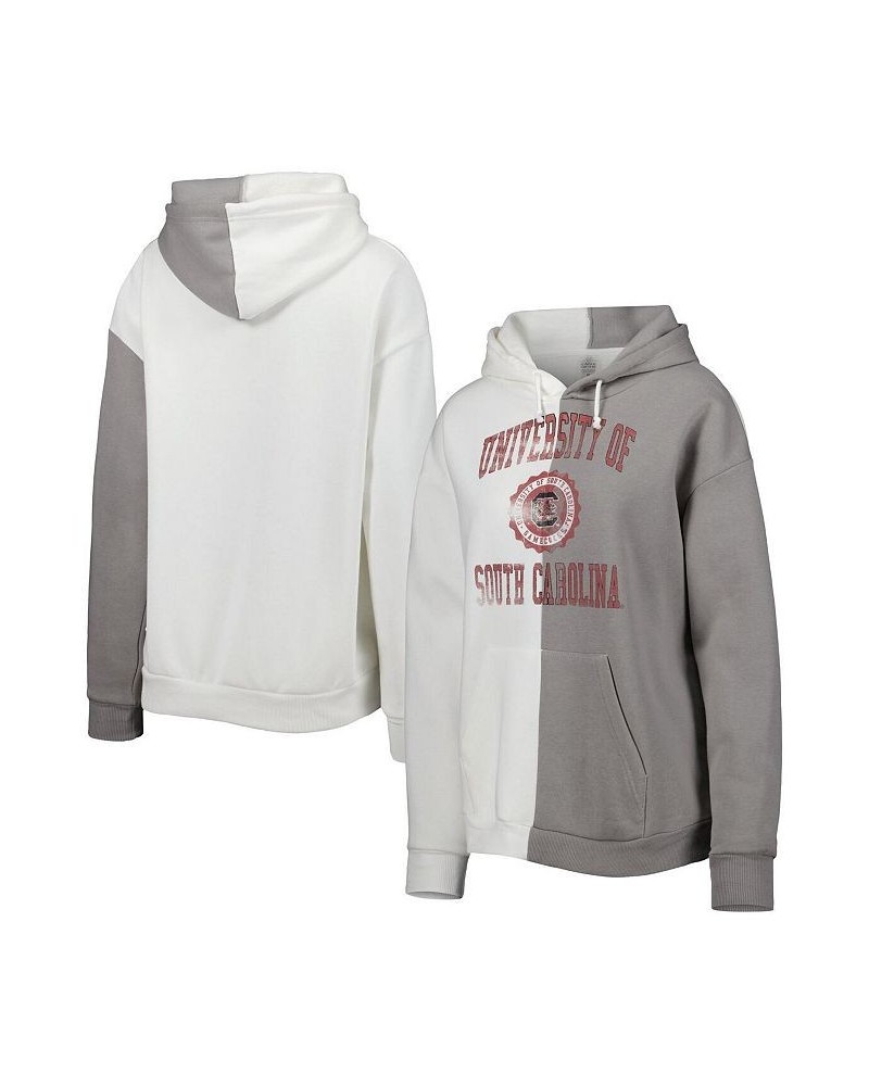 Women's Gray White South Carolina Gamecocks Split Pullover Hoodie Gray, White $32.00 Sweatshirts