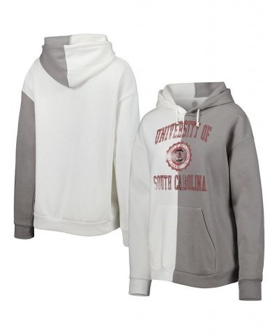 Women's Gray White South Carolina Gamecocks Split Pullover Hoodie Gray, White $32.00 Sweatshirts