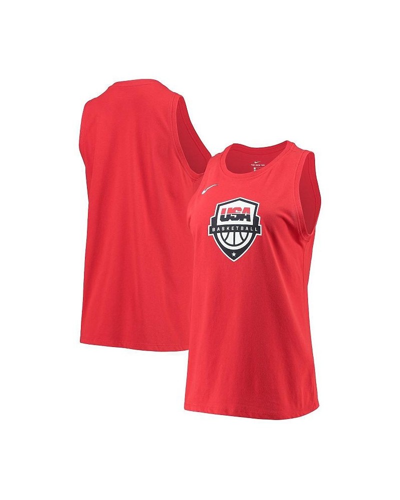 Women's Red USA Basketball Performance Tank Top Red $20.25 Tops