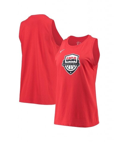 Women's Red USA Basketball Performance Tank Top Red $20.25 Tops