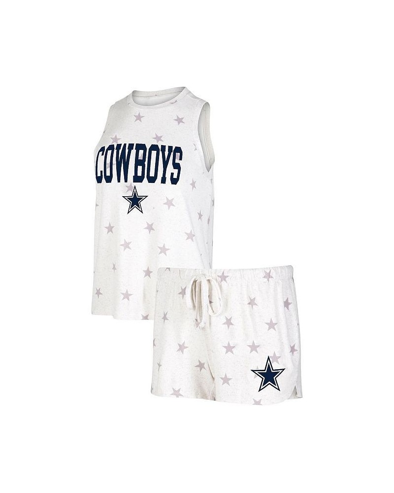 Women's Cream Dallas Cowboys Agenda Tank Top and Shorts Set Cream $20.50 Pajama