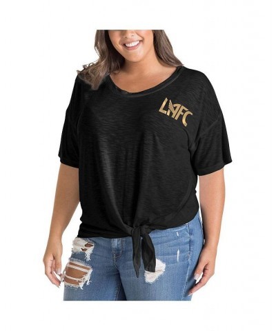 Women's by New Era Black LAFC Plus Size Slub T-shirt Black $21.50 Tops