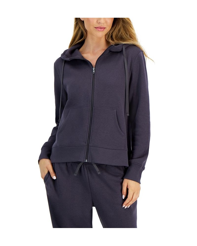 Women's Fleece Full-Zip Jacket Deep Charcoal $12.64 Jackets