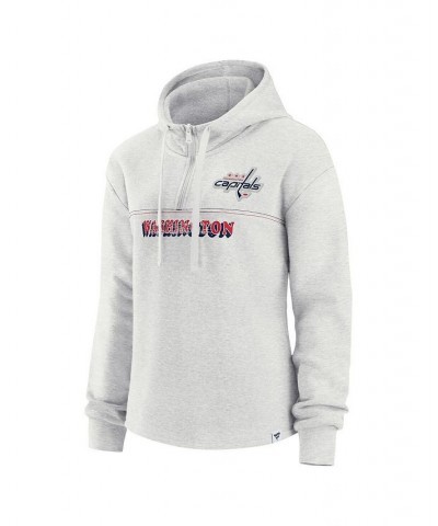 Women's Branded Ash Washington Capitals True Classics Legacy Quarter-Zip Hoodie Ash $28.06 Sweatshirts