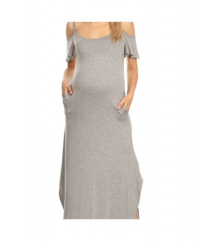 Plus Size Maternity Lexi Maxi Dress Heather Grey $32.40 Dresses