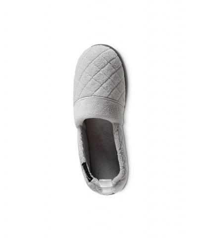 Quilted Memory Foam Microterry Slip On Slippers Gray $24.00 Shoes