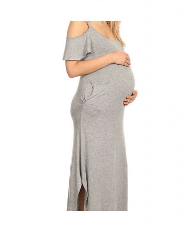 Plus Size Maternity Lexi Maxi Dress Heather Grey $32.40 Dresses