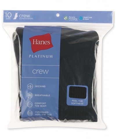 Women's Platinum 10pk Crew Socks also available in Extended Sizes White $9.50 Socks