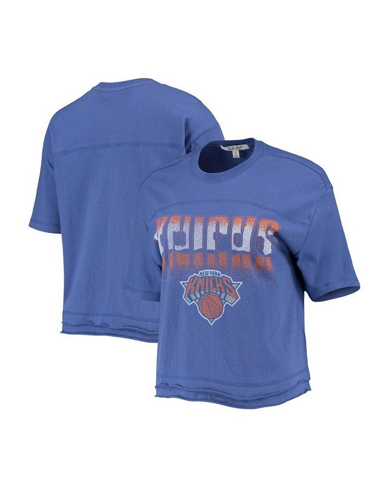 Women's Blue New York Knicks Gradient Crop Top Blue $23.84 Tops