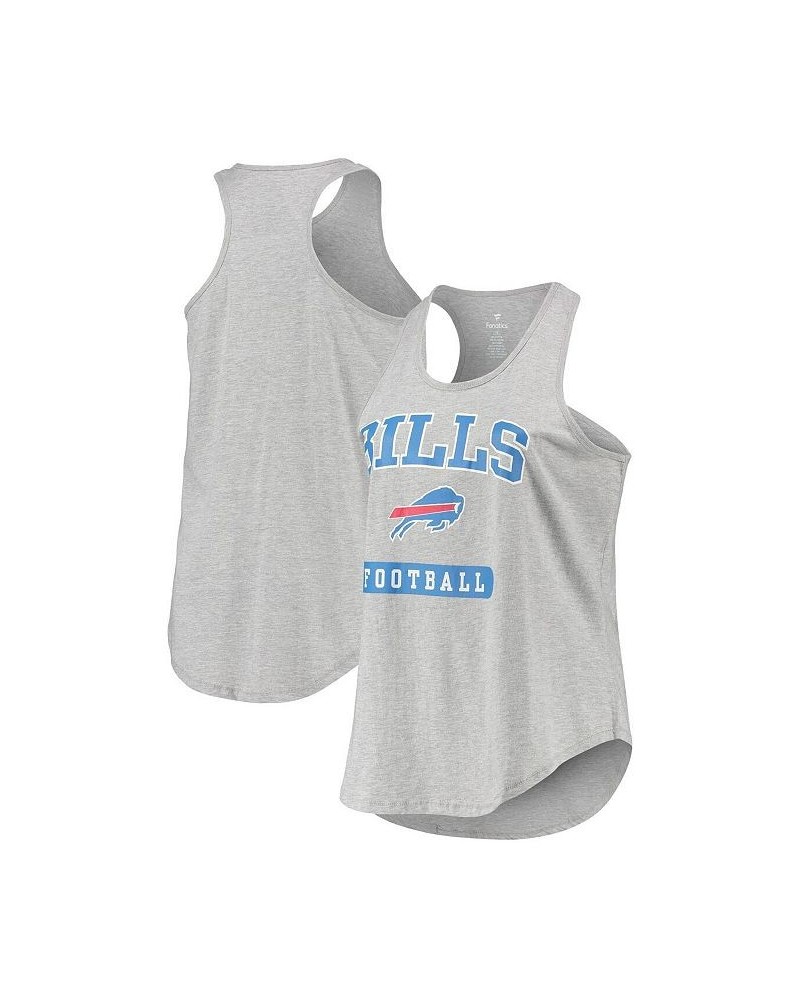 Women's Buffalo Bills Heathered Gray Plus Size Team Racerback Tank Top Heathered Gray $18.90 Tops