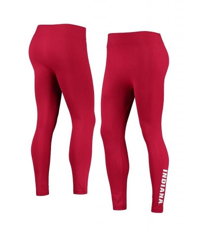 Women's Crimson Indiana Hoosiers Fleece Leggings Crimson $19.59 Pants