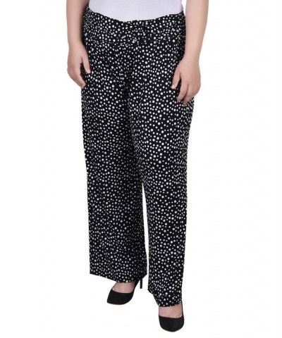 Plus Size Cropped Pull On Pants with Faux Belt Nice Icemoon $15.77 Pants