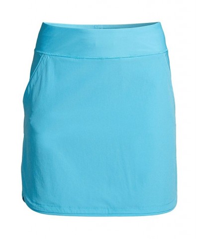 Women's Long Quick Dry Elastic Waist Active Board Skort Swim Skirt Turquoise $39.75 Swimsuits