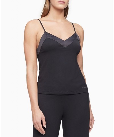 Satin-Trim Loungewear Cami QS6526 Black $16.24 Sleepwear