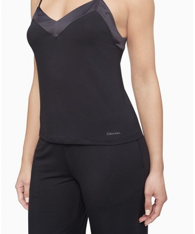 Satin-Trim Loungewear Cami QS6526 Black $16.24 Sleepwear