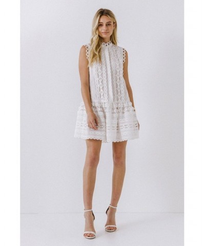 Women's Lace Mini Dress White $34.10 Dresses