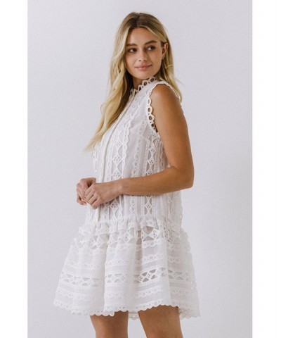 Women's Lace Mini Dress White $34.10 Dresses