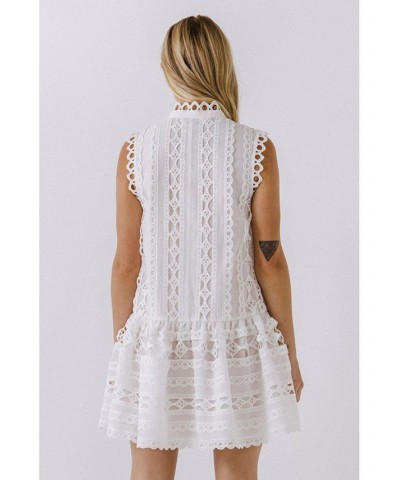 Women's Lace Mini Dress White $34.10 Dresses