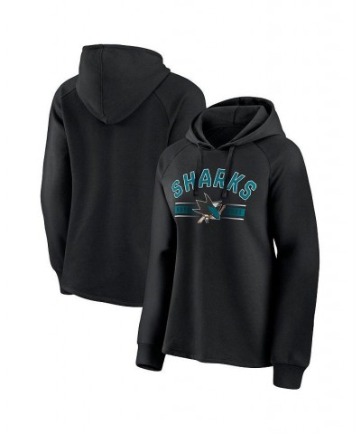 Women's Branded Black San Jose Sharks Perfect Play Raglan Pullover Hoodie Black $29.90 Sweatshirts