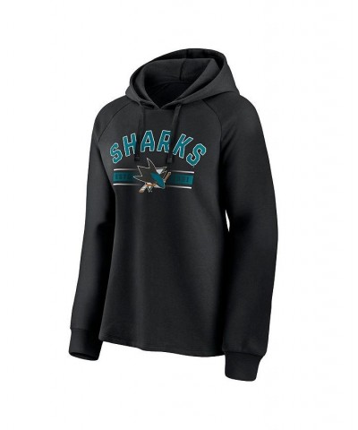 Women's Branded Black San Jose Sharks Perfect Play Raglan Pullover Hoodie Black $29.90 Sweatshirts