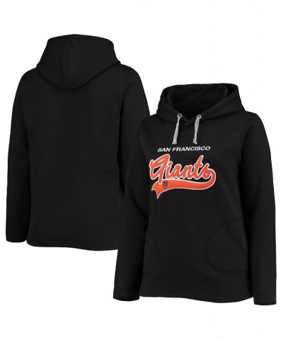 Women's Black San Francisco Giants Plus Size Side Split Pullover Hoodie Black $43.98 Sweatshirts