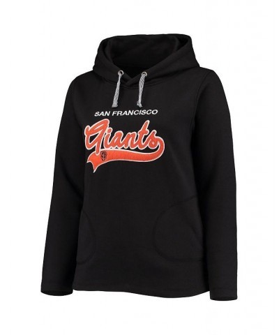 Women's Black San Francisco Giants Plus Size Side Split Pullover Hoodie Black $43.98 Sweatshirts