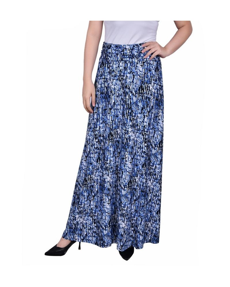 Petite Maxi A-Line Skirt with Front Faux Belt Blue Treet $17.40 Skirts