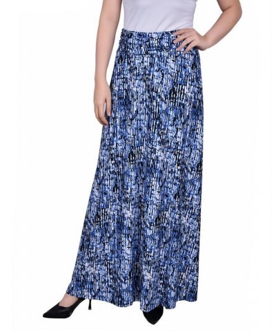 Petite Maxi A-Line Skirt with Front Faux Belt Blue Treet $17.40 Skirts