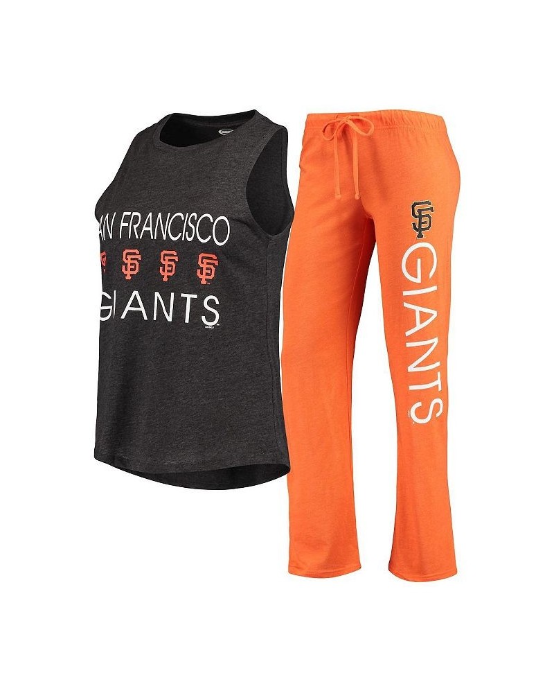 Women's Orange Black San Francisco Giants Meter Muscle Tank Top and Pants Sleep Set Orange, Black $29.25 Pajama