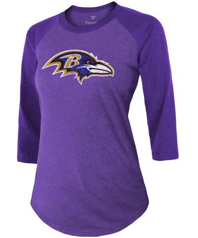 Women's J.K. Dobbins Purple Baltimore Ravens Team Player Name Number Tri-Blend Raglan 3/4 Sleeve T-shirt Purple $29.69 Tops