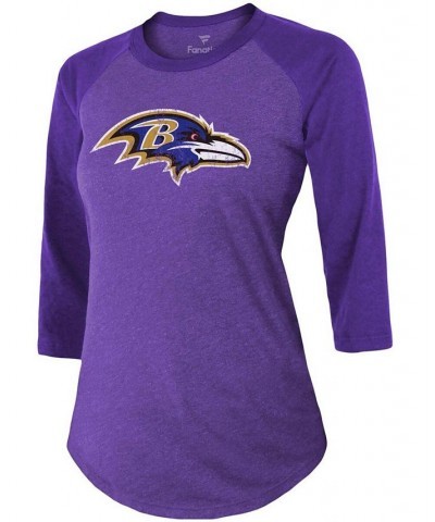 Women's J.K. Dobbins Purple Baltimore Ravens Team Player Name Number Tri-Blend Raglan 3/4 Sleeve T-shirt Purple $29.69 Tops