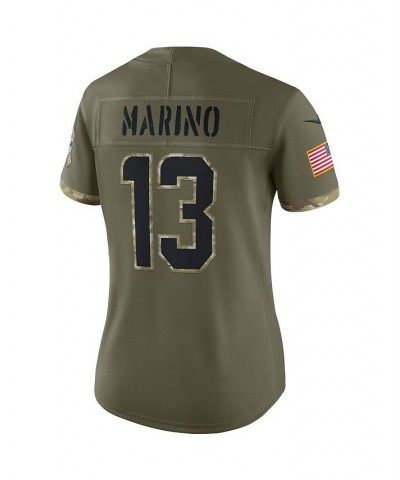 Women's Dan Marino Olive Miami Dolphins 2022 Salute To Service Retired Player Limited Jersey Green $48.84 Jersey