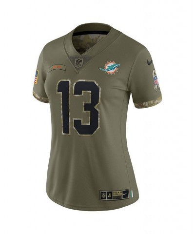 Women's Dan Marino Olive Miami Dolphins 2022 Salute To Service Retired Player Limited Jersey Green $48.84 Jersey