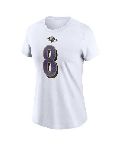 Women's Lamar Jackson White Baltimore Ravens Player Name Number T-shirt White $20.00 Tops