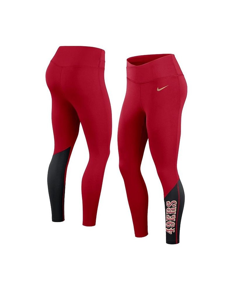 Women's Scarlet Black San Francisco 49ers 7/8 Performance Leggings Scarlet, Black $38.99 Pants