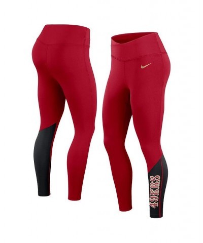 Women's Scarlet Black San Francisco 49ers 7/8 Performance Leggings Scarlet, Black $38.99 Pants