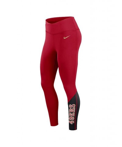 Women's Scarlet Black San Francisco 49ers 7/8 Performance Leggings Scarlet, Black $38.99 Pants