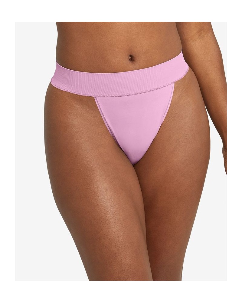 Women's Pure Comfort Seamless Hi-Leg Thong Underwear DM2318 Pink $9.43 Panty