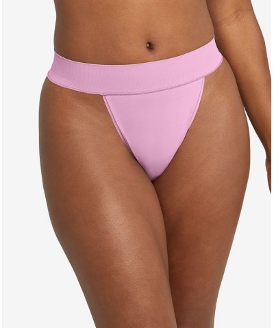 Women's Pure Comfort Seamless Hi-Leg Thong Underwear DM2318 Pink $9.43 Panty