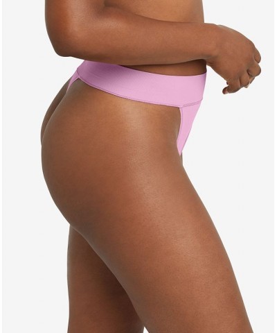 Women's Pure Comfort Seamless Hi-Leg Thong Underwear DM2318 Pink $9.43 Panty