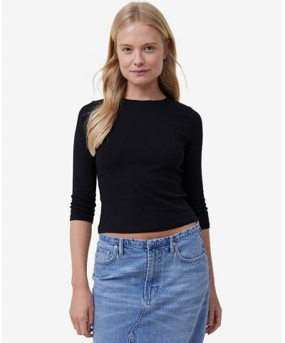 Women's Jamie 3/4 Sleeve Top Black $20.29 Tops