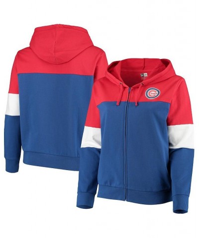 Women's Red and Royal Chicago Cubs Plus Size Colorblock French Terry Full-Zip Hoodie Red, Royal $32.48 Sweatshirts