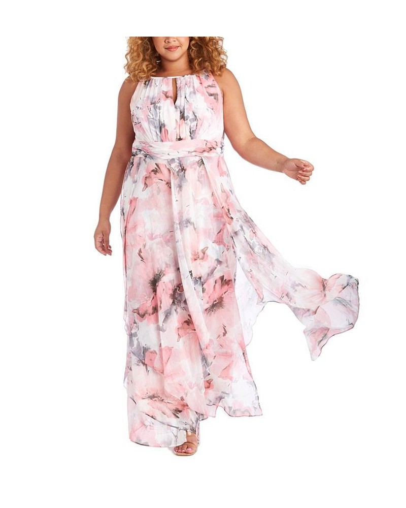 Plus Size Floral Gown Pink Floral $50.70 Dresses