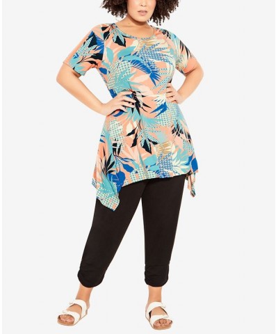 Plus Size Ayla Mesh Sleeve Tunic Top Pink Palm Springs $33.92 Tops