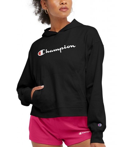 Women's Long-Sleeve Logo T-Shirt Hoodie Black $18.40 Tops