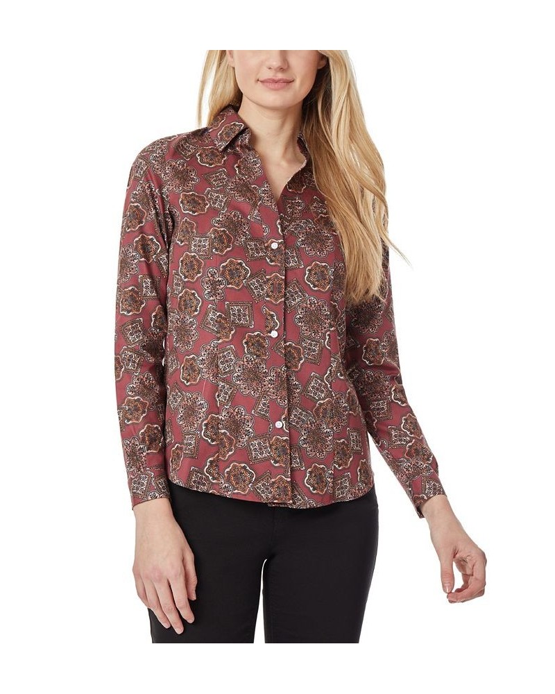 Women's Easy Care Y-neck Blouse Red $14.70 Tops