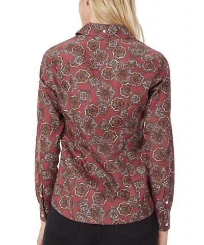 Women's Easy Care Y-neck Blouse Red $14.70 Tops