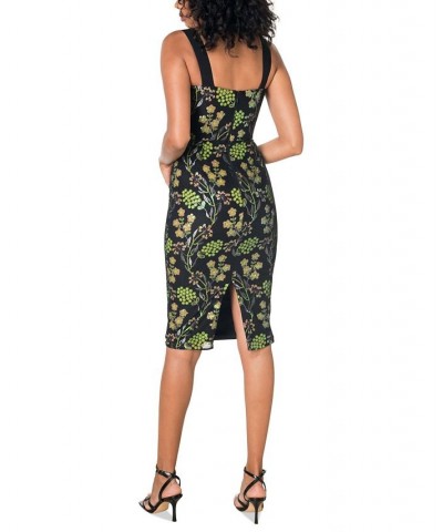 Women's Floral-Sequin Bodycon Dress Lemongrass Multi $120.96 Dresses