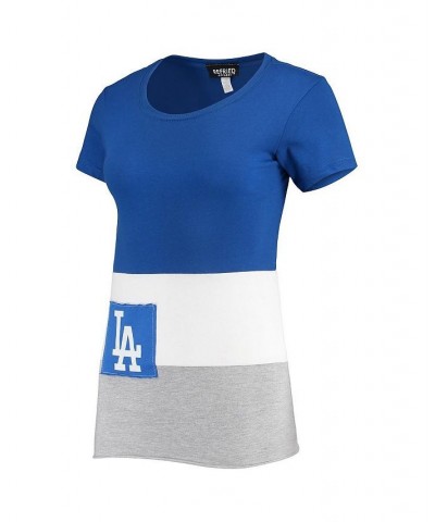 Women's Royal Los Angeles Dodgers Fitted T-shirt Royal $28.20 Tops