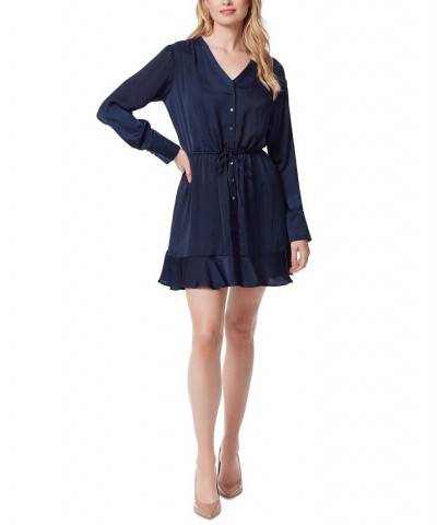 Women's Shiloh Printed Shirt Dress Blue $34.82 Dresses